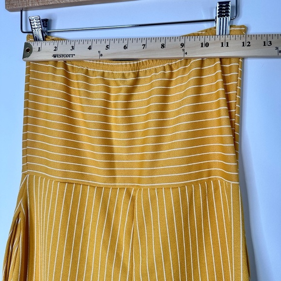 PrettyLittleThing Mustard PinStriped Bandeau Cropped Jumpsuit size 6 NWT - Picture 5 of 12
